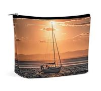 KLWQR Sunset Seascape Sailboat Floating Makeup Bag per borsa impermeabile cosmetici borsa trucco con cerniera viaggio borsa da toilette organizer per donne signore, stile, taglia unica
