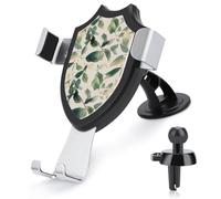 KLWQR Supporto per telefono da auto con foglie di eucalipto verde salvia, supporto per telefono cellulare a mani libere, antiscivolo, ultra stabile, universale, compatibile con la maggior parte dei