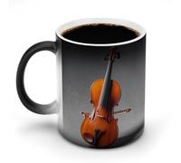 KLWQR Tazza da caffè da 325 ml in ceramica che cambia colore tazza da caffè sensibile magico violoncello modello kit tazza da caffè tazza da tè per donne uomini