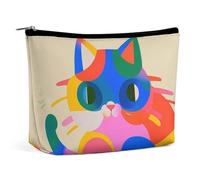 KLWQR Trousse per trucchi con gatti colorati, impermeabile, con cerniera, organizer per articoli da toeletta da donna, stile, taglia unica