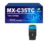 KLXFJ MX-C35T Cartuccia Toner Compatibile Per Sharp MX-357F MX-C407P Stampante, Toner Ad Alta Capacità MX-C35TB MX-C35TC MX-C35TM MX-C35TY,Cyan-1 Pack