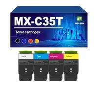 KLXFJ MX-C35T Cartuccia Toner Compatibile Per Sharp MX-357F MX-C407P Stampante, Toner Ad Alta Capacità MX-C35TB MX-C35TC MX-C35TM MX-C35TY,4 colors-1 Set