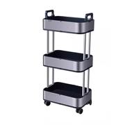 KLYDBMYT Carrello in Acciaio Inox con Ruote, Carrello portaoggetti con Ruote, Carrello Porta Caramelle in Metallo, per Cucina, Bagno, Lavanderia, spazi Stretti (40 cm/16 Pollici (Tre Piani))