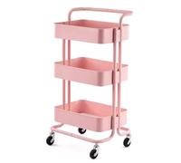KLYDBMYT Carrello portaoggetti a 3 livelli in metallo, carrello portaoggetti con ruote, per cucina, trucco, bagno