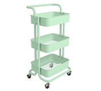 KLYDBMYT Carrello portaoggetti piccolo, con ripiani intercambiabili, per camera da letto, cucina e soggiorno, con ripiani multistrato per snack, con ripiani mobili e ruote (verde)