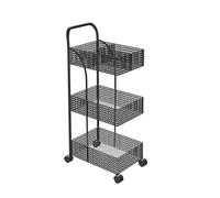 KLYDBMYT Carrello portaoggetti, scaffale portaoggetti in metallo per bagno e cucina, scaffale portaoggetti mobile per bagno, carrello portaoggetti con ruote (nero, 40 * 29 * 96)
