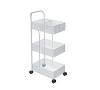 KLYDBMYT Carrello portaoggetti, scaffale portaoggetti in metallo per bagno e cucina, scaffale portaoggetti mobile per bagno, carrello portaoggetti con ruote (bianco, 37 * 24 * 78)