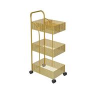 KLYDBMYT Carrello portaoggetti, scaffale portaoggetti in metallo per bagno e cucina, scaffale portaoggetti mobile per bagno, carrello portaoggetti con ruote (dorato, 40 * 29 * 96)