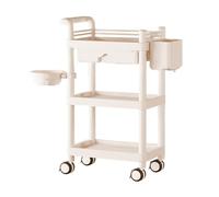 KLYDBMYT Carrello portavivande con ruote, carrello porta caramelle in metallo con cassetti, carrello portavivande in acciaio inossidabile, per salone, commerciale, ospedale, ufficio (beige)