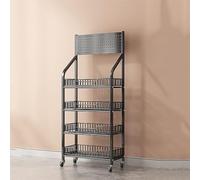 KLYDBMYT Espositore per supermercati a 4/5 Ripiani in Acciaio al Carbonio, scaffale Porta Snack per Stanza/Cucina/Ufficio (Nero, 4 Ripiani 50x27x140 cm)