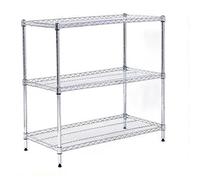 KLYDBMYT Scaffale portaoggetti Regolabile a 4 Ripiani, Ripiani in Metallo, unità di scaffalatura portaoggetti in Acciaio Inox, scaffale portaoggetti a 3 Ripiani (90x40x100 cm - 3 Strati)