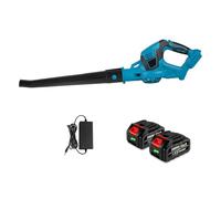 KLYDBMYT Soffiatore per Foglie, Potente soffiatore d'Aria Elettrico per Batteria da 18 V, Portatile, Senza Fili, per soffiare Foglie/Neve/Polvere, attrezzo da Giardino, Facile da Usare (2 batterie)