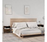 KLYEON Comodini 2 pz Rovere Marrone in Legno Multistrato Comodini da letto