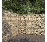 KLYEON Gabbione con Copertura in Acciaio Zincato 300x50x200 cm,Gabbia in gabbioni in Acciaio zincato Robusto Muro di contenimento per Esterni e Interni