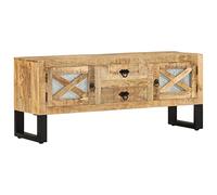 KLYEON Mobile Porta TV 110x30x45 cm in Legno Massello di Mango Grezzo Multimedia Mobili