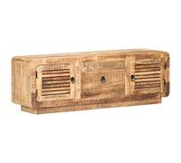 KLYEON Mobile Porta TV 120x30x40 cm in Legno di Mango Grezzo Multimedia Mobili
