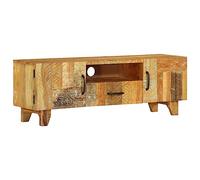 KLYEON Mobile Porta TV Intagliato 120x30x40 cm in Massello di Recupero Multimedia Mobili