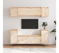 KLYEON Mobili TV 6 pz in Legno Massello di Pino Multimedia Mobili