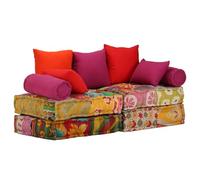KLYEON Pouf Modulare a 2 Posti in Tessuto Patchwork Cuscini per sedie
