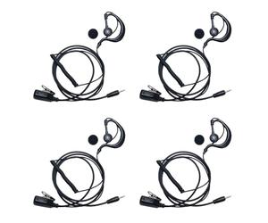 Klykon Auricolare con microfono PTT per radio a due vie Cobra Microtalk Cx112 Rx385 Cxt395 Walkie Talkie a due vie a forma di G, confezione da 4