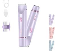 Klyne Women's Electric Shaver - The 2-in-1 for Healthy and Soft Skin That Lasts, Women's Bikini Clipper, Waterproof IPX7, for Bikini, Legs, Armpits and Nose (Purple)