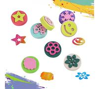 KLYNGTSK 24pezzi Stamper in schiuma EVA per pittura a forma di spugna Stamper per pittura a spugna assortiti Timbri in spugna a doppia faccia per bambini Artigianato fai-da-te Apprendimento(4 * 1 cm)