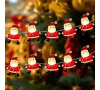 KLYNGTSK Catena Luminosa Natale 2M 20 LEDs Catena di Luci di Babbo Natale Catena Luminosa a LED per Interni ed Esterni, Bianca Calda, per Decorazione per Feste Albero di Natal e Giardino Stanza