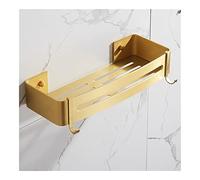 KLZUOPT Shower Caddy Bath Corner Shelf, Wall Mounted Bathroom Shelf, Brushed Gold Aluminum Bath Shower Shelf, Bath Shampoo Holder Corner Shelf Bathroom Shelf Storage (Color : S Brushed Gold 1)