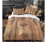 KLZXCVBNMQW Rustic Wood Planks Copripiumino microfibra trasp 3Pz stampa di 3D con cerniera Natural Aged Finish Texture Set Copripiumino con fed per cuscini traspirante for ragazzi King（220x240cm）