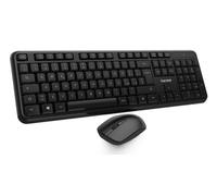 VulTech KM-811W Kit Tastiera e Mouse Wireless con Clic Silenziosi, Layout Italiano QWERTY Compatta, Tastierino Numerico, 12 Tasti Multimediali, Protezione Liquidi,PC/Mac/Linux - Nero