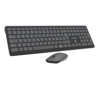 VulTech KM-851W Kit Tastiera e Mouse Wireless silenziosi layout italiano QWERTY, ultraslim, Tastierino numerico, 12 tasti multimediali, protezione liquidi, PC, Laptop/Windows, Mac OS, Linux, Nero