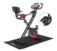 KM-Fit Bici da Camera 2in1 Pieghevole Cardio 16 Livelli con Tappetino Incluso
