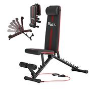 KM-Fit panca pesi pieghevole Panca Fitness per allenamento | Schienale regolabile in 6 posizioni | Sedile regolabile in 3 posizioni | Superficie in EVA traspirante | Capacità di carico fino a 400 kg