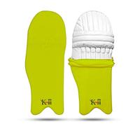 KM SPORTS Protezioni per battute da cricket, impermeabili, resistenti ed elastiche, proteggono le gambe da sporco e usura, ideali per allenamenti e partite, taglia unica (coppia) (giallo)