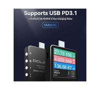 KM003C Tester Portatile per Ricarica Rapida USB-C PD3.1 QC5.0 Voltmetro e Amperometro Digitale Tester per Power Bank con Cavo da 240 W