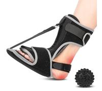 Kmachm Fascia per fascite plantare con palla da massaggio: fascia per sperone calcaneare, bendaggio per il piede, fascite plantare, ferrovia notturna per alleviare il dolore ai piedi in fascite