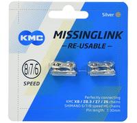 KMC 8 Speed Missinglink, Collegamento di partecipazione Unisex-Adulto, Argento, 2 Paia