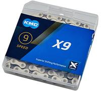 KMC X9 Chain, Catena Unisex Adulto, Silver/Grey, 1/2" x 11/128"