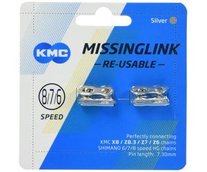 KMC, Catena per Bicicletta X8/Z8.3/Z7/Z6 con Maglie mancanti, Lunghezza 7,30 mm, Argento, CL573R Argento