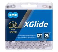 KMC XGlide EPT Catena a 9, 10 e 11 velocità, argento scuro, 126 maglie