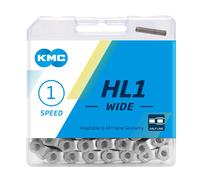 KMC Hl1 Wide, Catena Unisex Adulto, Silver, 100 Link-1/2 x1/8"