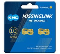 KMC MissingLink 10R Ti-Ni Gold 2Pr (Re-useable) cycle bike chain