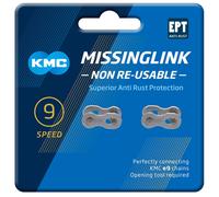 KMC MissingLink Unisex, 9 velocità, Argento Scuro, 2 Paia