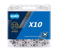 KMC X10, Catena a 10 velocità Unisex, Argento/Nero, 122 Link