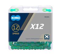KMC X12 Catena a 12 velocità, verde aurora, 126 maglie