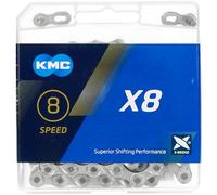KMC X8 Chain, Catena Unisex Adulto, Silver, 1/2" x 3/32"