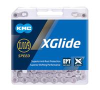KMC XGlide EPT Catena a 9, 10 e 11 velocità, argento scuro, 118 maglie