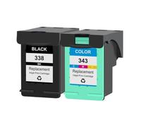 Kmcyinks 338 343 Cartucce di inchiostro Sostituzione per 338 343 Works with OfficeJet 6200 6210 7210 7310 Photosmart C3100 C3110 C3150 C3180 Stampanti(1BK1C)