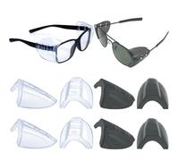 KMDJG 4 paia di protezioni laterali per occhiali di sicurezza, grandi, protezioni laterali, adatte per montature da occhiali di piccole e medie dimensioni (2 paia trasparenti e 2 paia di nero