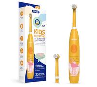 KME DailyTrade Spazzolino elettrico per bambini, spazzolino elettrico ricaricabile Sonic con setole morbide, con 2 testine, adesivi fai da te e 5 modalità, ideale per bambini e bambini, età 3-12 anni,